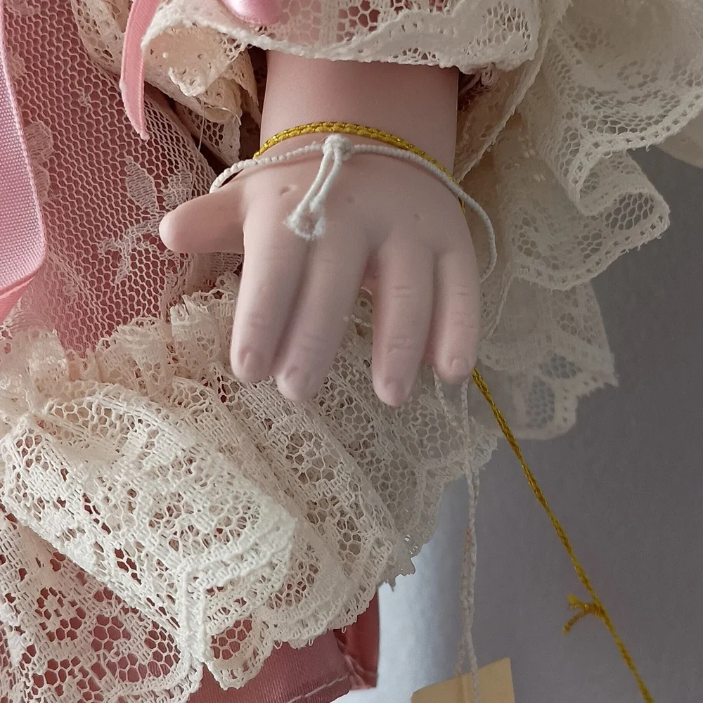 Porcelain Doll Sad Face Vintage Seymour Mann Collection Pink